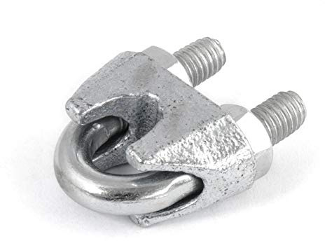 50 x 3mm Étrier SERRE-CÂBLE, acier galvanisé, un clip fixant les extrémités libres des cordes en fil métallique, jute et polypropylène [DQ-PP]