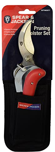 Spear & Jackson CUTTINGSET7 Bypass Secateurs, Knife & Holster Set