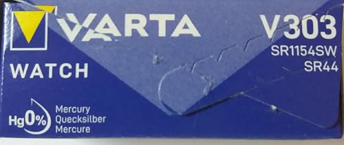 VARTA Lot de 10 Piles oxyde Argent pour Montres V303 (SR44) 1,55 Volt