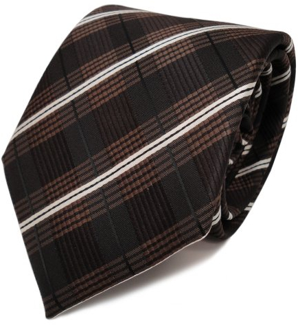 TigerTie Designer Krawatte in braun dunkelbraun creme schwarz gestreift