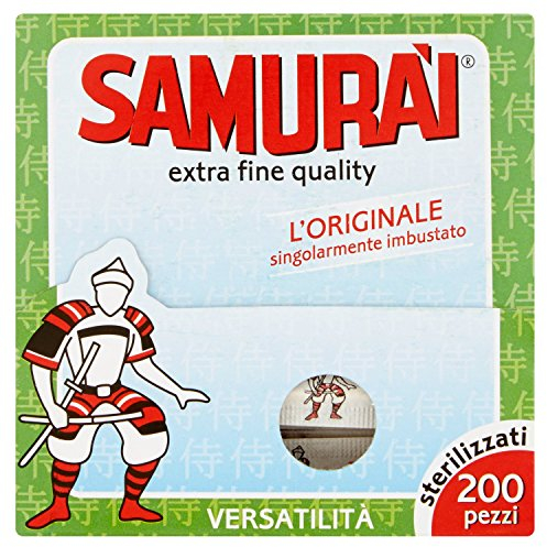 Samurai 531NB Palillo de Dientes Individualmente embalados, Madera, Verde, 6.6 x 0.2 x 0.2 cm, 200
