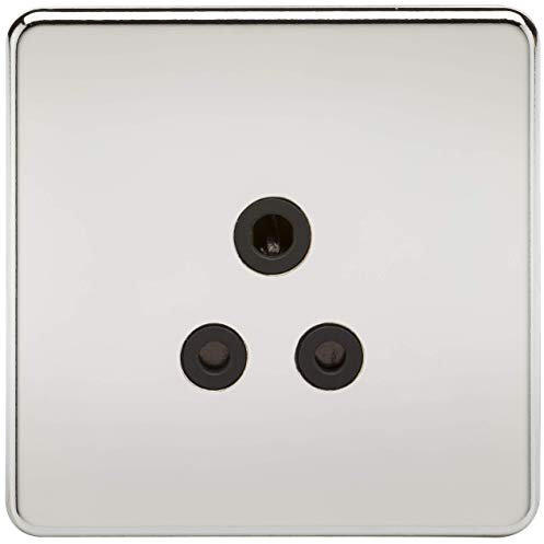 Knightsbridge SFAV5APC Screwless 5A Unswitched Socket-Polished Chrome with Black Insert