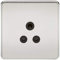 Knightsbridge SFAV5APC Screwless 5A Unswitched Socket-Polished Chrome with Black Insert