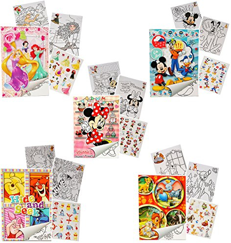 alles-meine.de GmbH 3 Stück: Sticker & Malblöcke - Figuren - für Mädchen - Malbuch/Malblock - A5 mit Aufkleber - Maus Playhouse/Pluto Minnie - Malvorlagen Malbücher Samme..