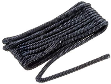 Seachoice Double-Braid Nylon Fender Line, 1/4 In. X 6 Ft., Black