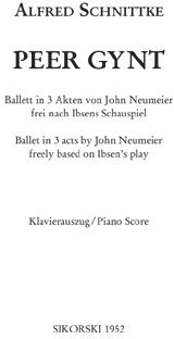 Boosey & Hawkes PEER GYNT : BALLETT VON JOHN NEUMEIER FREI NACH IBSEN