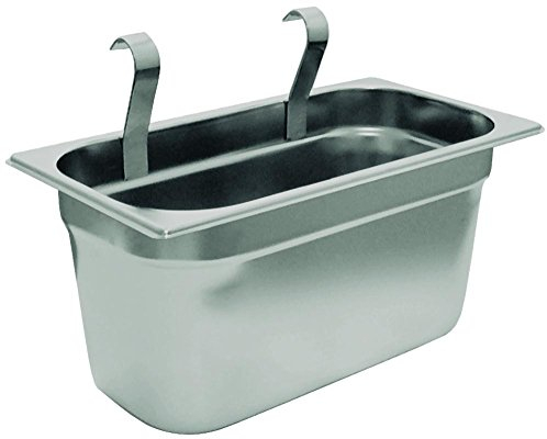 APS 11978 Bestecksammler GN 1/3, Edelstahl, 32,5 x 17,6 cm, Höhe 15 cm, Zwei Haken zum Einhängen