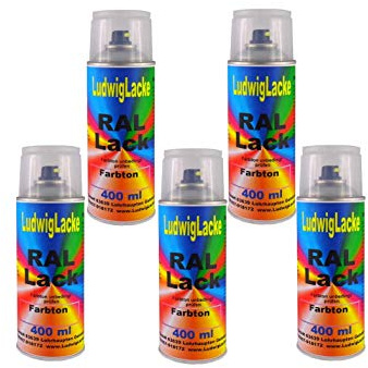 LudwigLacke 5 Spraydosen 400ml Autolack glänzend RAL 1003 Signalgelb