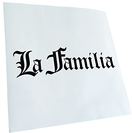 Kiwistar - Autoaufkleber - Schwarz - 20x6cm La Familia - Heckscheibe Auto Aufkleber wetterfest für Kfz LKW Mofa Truck - Sticker außen selbstklebend Tuning Zubehör für Fenster Fahrzeug Scheibe