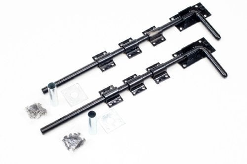 1st Fix South Pair of Black on Galvanised 450mm (18) Garage Door/Drop Bolts