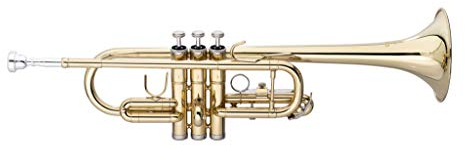 Stagg 21062 C-Trompete (Nylontasche, verstellbare dritte Handytasche Ring, Glocke: 125 mm, Bohrung: 11,7 mm)