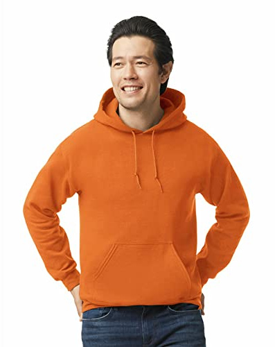Gildan mens Heavy Blend Hood, Safety Orange, XL