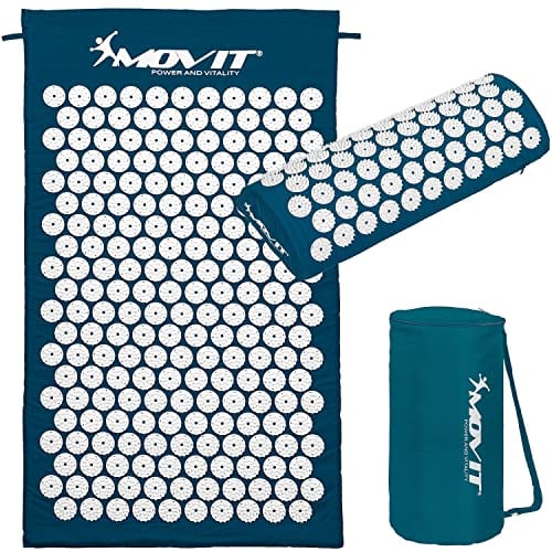 MOVIT® Akupressurmatte, Modell »TUINA« (75x44x2,5cm) inkl. Kissen & Tasche, schadstoffgeprüft, Bezug 100% Baumwolle, petrol, Massagematte