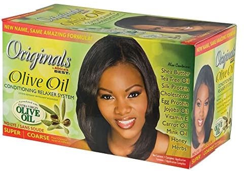 Africa's Best Organics Olivenöl Relaxer Super-System (Laugenfrei) - Olivenöl-basiert - Neutraler Duft - Für alle Haartypen