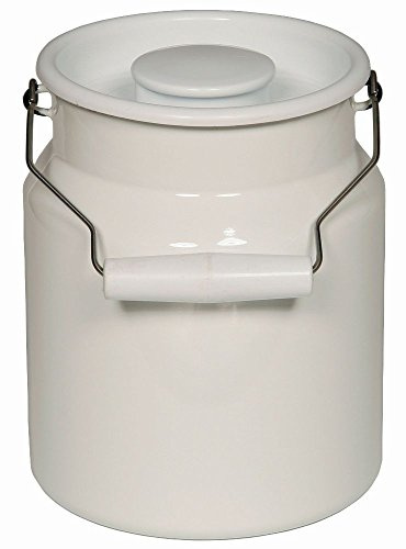 Riess, 0339-033, Tragkanne mit Deckel 2 Liter, CLASSIC-WEISS, Inhalt 2.0 Liter, Höhe 15 cm, Emaille, weiß