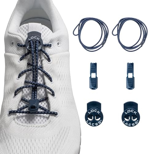LOCK LACES elastische selbstbindende Schnürsenkel: Schnellschnürsystem für Kinder, Athleten, Erwachsene & Senioren - Keine Schuhe binden erforderlich - Komfort Fit & fester Halt in Einheitsgröße