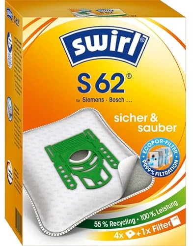 4 Original Swirl Staubsaugerbeutel S62