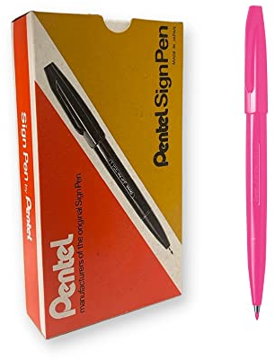 Pentel Sign Pen - Pink, Pack of 12 , S520-P