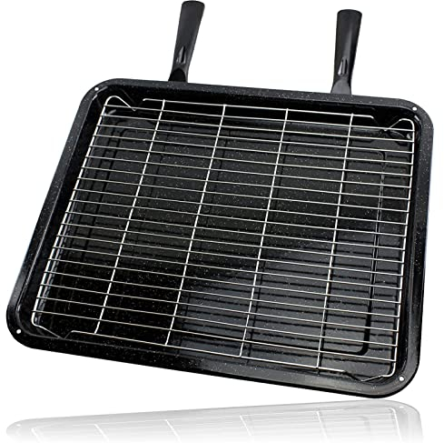 SPARES2GO Extra Large Grill Pan, Rack & Dual Detachable Handles for Hotpoint Oven Cookers