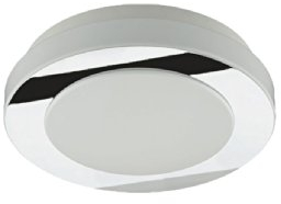 Prisma LED Deckenleuchte Kunststoff - weiss, Metallring - chrom incl. LED-Modul Nr.