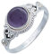 mantraroma Ring Silber 925 Damen Amethyst lila Stein verspielt