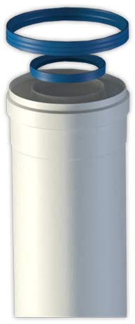 Fig 811-500MHP1 - Tubo chimenea coaxial macho-hembra diámetro 80 110x500mm aluminio blanco