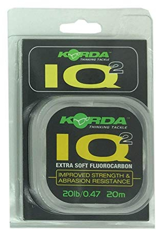Korda IQ2 Extra Soft Fluorocarbon - 20m Vorfachschnur, Durchmesser/Tragkraft:0.47mm / 20lb (9kg)
