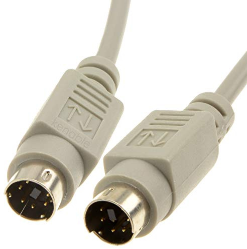kenable PS2 Cable 6 Pin Mini Din Male to Male Data Extension Lead Shielded Grey 3m