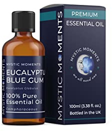 Mystic Moments | Eucalyptus Blue Gum Essential Oil | 100ml | Eucalyptus globulus gives a fresh camphoraceous, clean aroma for diffusers, oil blends and fragrance formulations.