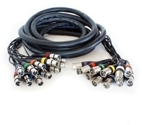 10m - 12 Way XLR Male to Female Loom Cable - Microphone Stage Snake Multicore Lead - Loops