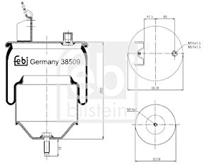 febi bilstein 38509 Luftfederbalg mit Stahlkolben und Kolbenstange , 1 Stück