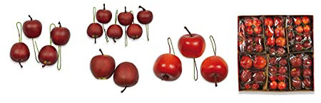 Riffelmacher 21230 - Deko-Äpfel zum Stecken, Größe 2 - 5 cm, Menge 2 - 6 Stück, 4 Größen sortiert, Deko-Stecker, Gesteck, Dekoration, Weihnachten, Advent