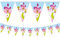 Procos 85830 - Flaggenbanner Unicorn, Größe 230 x 25 cm, Einhorn, Hängedekoration, Kindergeburtstag