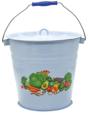 Emaille Eimer Wassereimer 12 Liter ca 28cm Durchmesser mit Motiv emailliert/Retro Nostalgie Geschirr