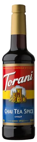 Torani - Chai Tee Gewürz (750 ml) / Chai Tea Spice, Getränke- & Kaffee-Sirup, ausschließlich mit Rohrzucker und natürlichen Aromen