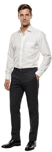 MARVELIS Modern Fit Hemd Langarm mit Brusttasche Popeline, Gr.46 Farbe: Weiß