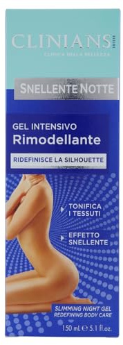 CLINIANS Intensive Remodelling Gel, Nacht Schlankheit, Skincare Dermatologisch Getestet, Made in Italy, 150 ml