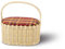 Nähkorb oval, hell, T 38cm x B 25cm x H 20,5/39cm