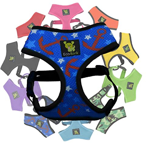 Classic Dog Harness, No Pull No Choke Mesh Breathable Vest, XS, Nautial | Soft Double Padded, Eco Friendly Easy Control Walking, Quick Release Design for Puppies, Toy Breeds & Extra Small Dogs