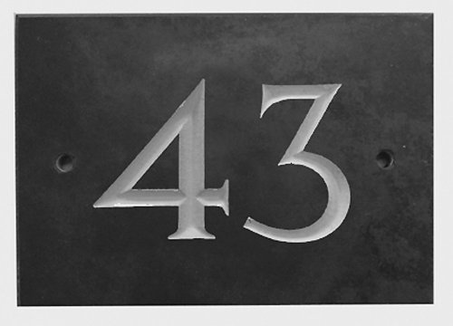 The House Nameplate Company Slate House Number, Charcoal Grey,Number 43
