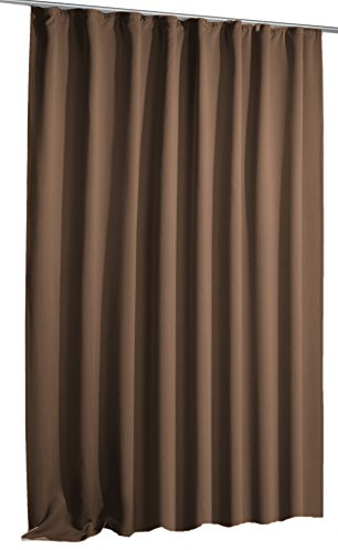 Verdunkelungsvorhang Blackout Vorhang extra breit Kräuselband Blickdicht ca. 270x245 cm Gardine #1347 (braun)