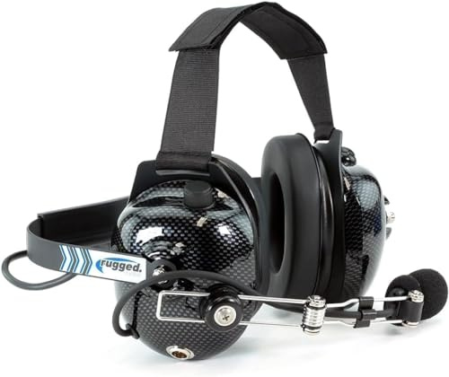 H41 Carbon Fiber Racing Radio Electronic 2 Way Headset | 24dB NRR with Dynamic Noise-Canceling Mic, Clear Hear Speakers, Volume Control, 3.5mm Audio Jack & Universal 5-Pin Port
