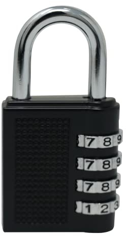 Dapetz ® Combination Padlock, 4 Digit Combination Locker Padlock, Resettable Combo Lock for School and Gym Lockers, Toolboxes Padlock Outdoor Indoor Black
