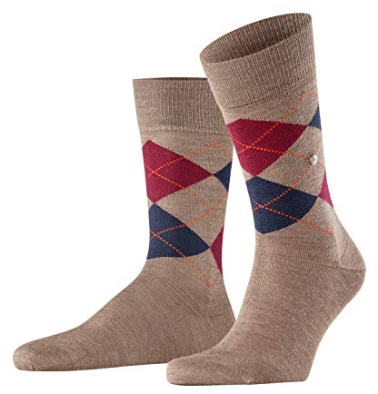 Burlington Herren Socken Edinburgh M SO Wolle gemustert 1 Paar, Braun (Pebble 5817), 40-46