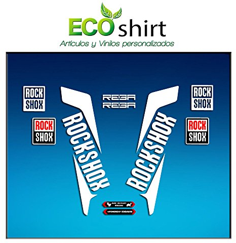 Ecoshirt Aufkleber Gabel Stickers Fork Rockshox Reba 2016 AM33 Stickers Aufkleber Decals Adesivi Bike BTT MTB Cycle, Weiß