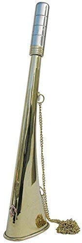 linoows Maritimes Nebelhorn, Signalhorn, Laute Fan Tröte mit Kette, Messing 30 cm