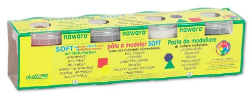 ökoNORM 79510 Nawaro SOFT Modellierspielknete, 4 Farben Set B Balu (Orange, Braun, Weiß, Schwarz), Ton, Einheitsgröße