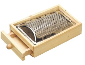 Panetta Casalinghi grattugia con Cassetta, Legno, Beige, 30 x 30 x 30 cm
