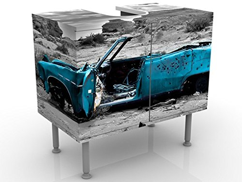 Apalis Waschbeckenunterschrank Türkiser Cadillac 60x55x35cm Natur Pflanze Baum Blatt, Größe:55cm x 60cm