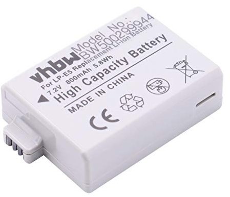 vhbw Akku Ersatz für Canon LP-E5, LC-E5 für Kamera (800 mAh, 7,2 V, Li-Ion)